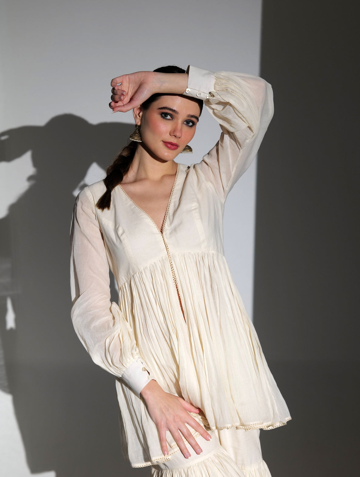 PLAYFUL ORGANIC COTTON FLARED KURTA SHARARA SET