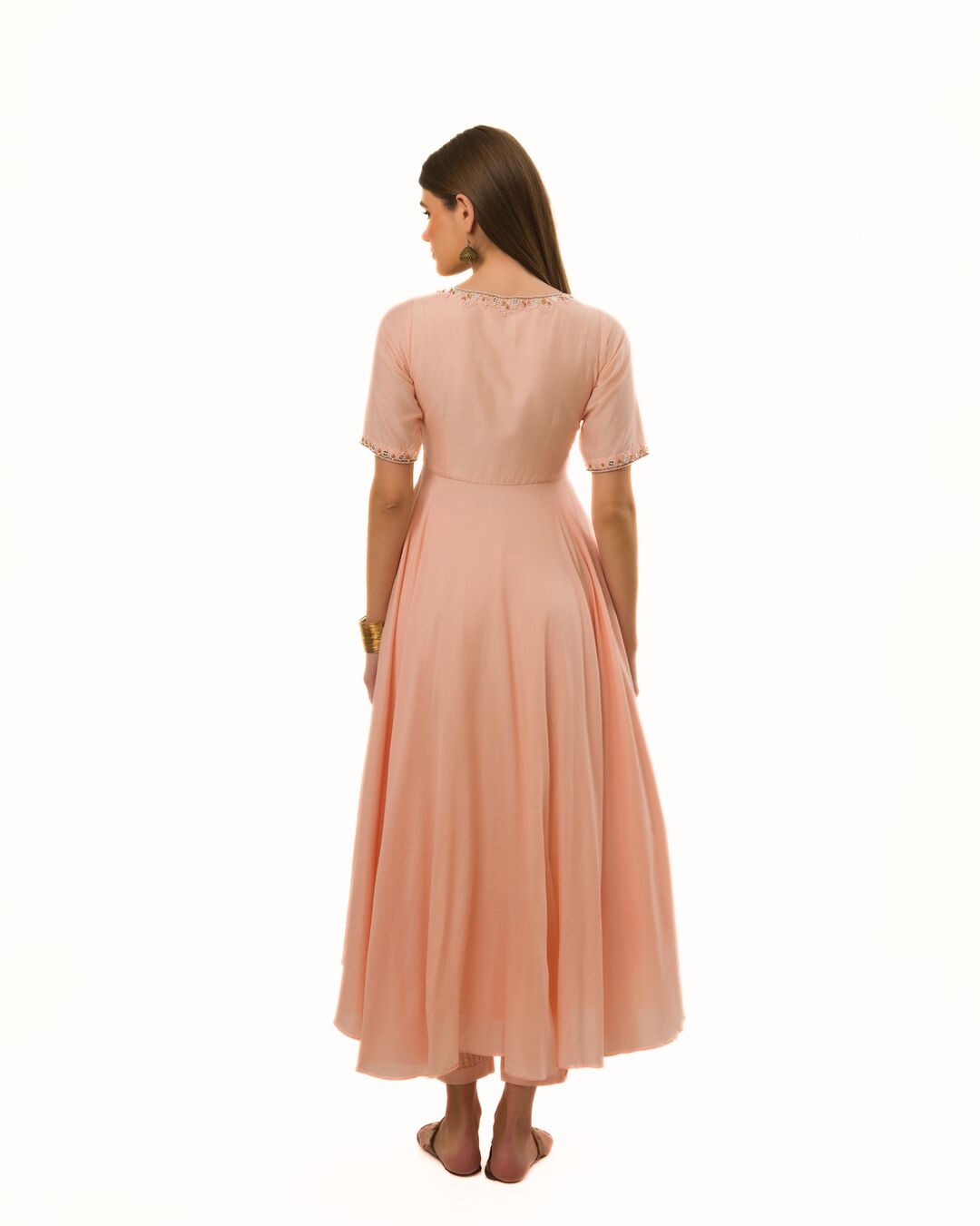 BLOOMING PEARL AND THREAD EMBELLISHED JOYFUL KURTA SET