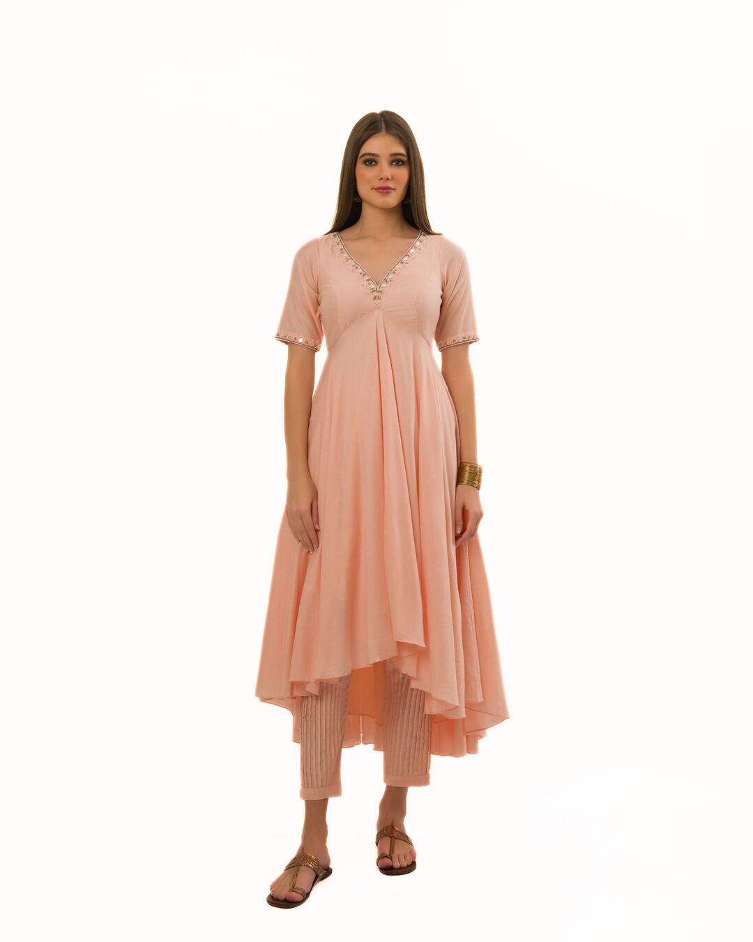 BLOOMING PEARL AND THREAD EMBELLISHED JOYFUL KURTA SET