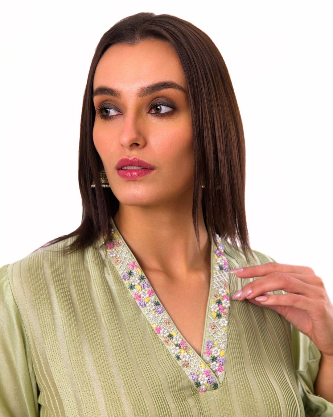 JADE HANDCRAFTED PINTUCKED AND INTRICATE EMBROIDERY KURTA SET