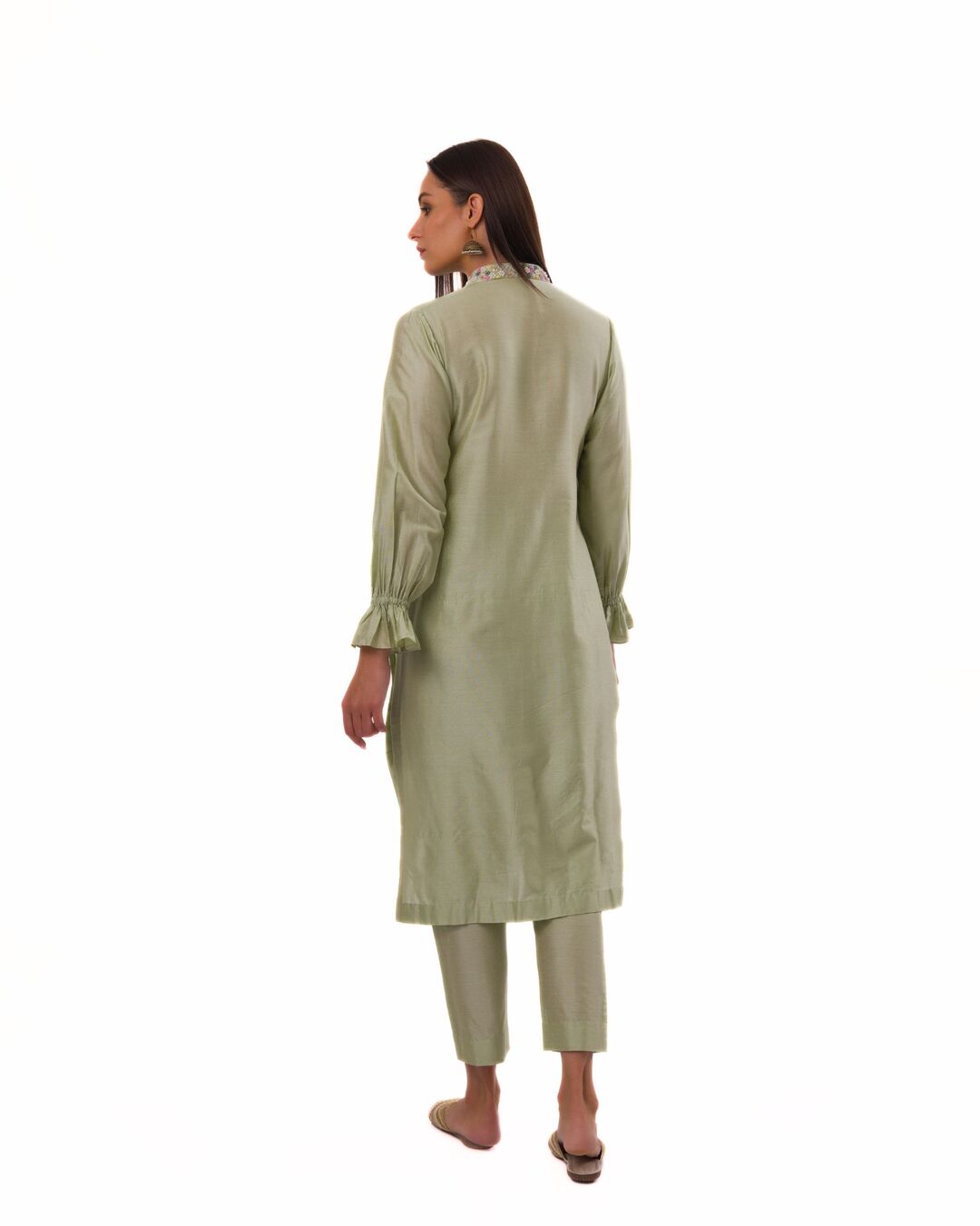JADE HANDCRAFTED PINTUCKED AND INTRICATE EMBROIDERY KURTA SET