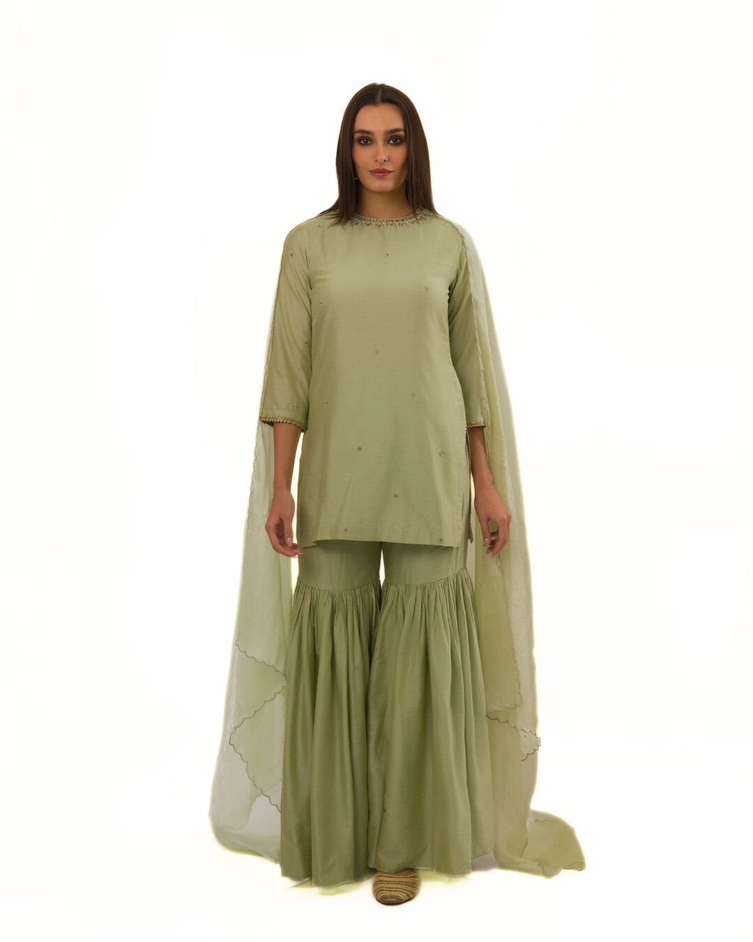 JADEITE HAND EMBELLISHED KURTA SET