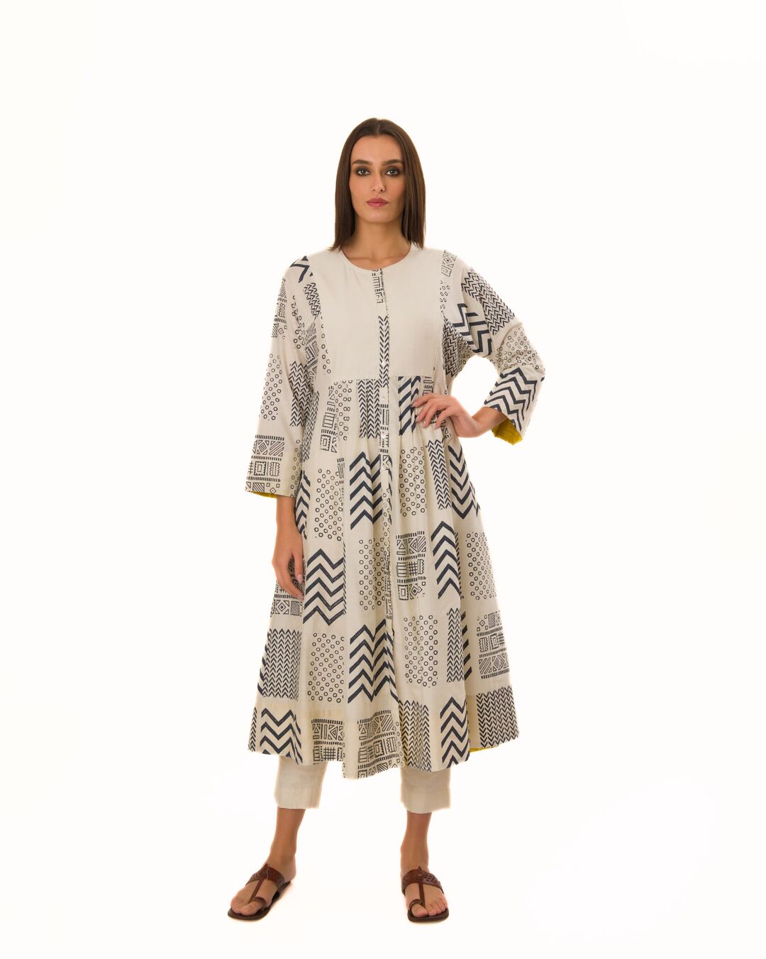 HAND STAMPED LOOSE- FIT TUNIC SET