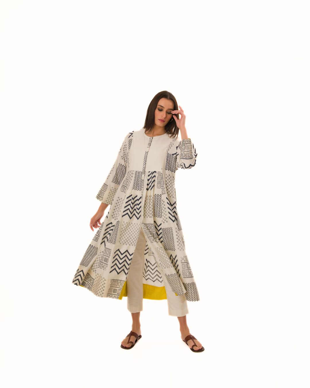 HAND STAMPED LOOSE- FIT TUNIC SET