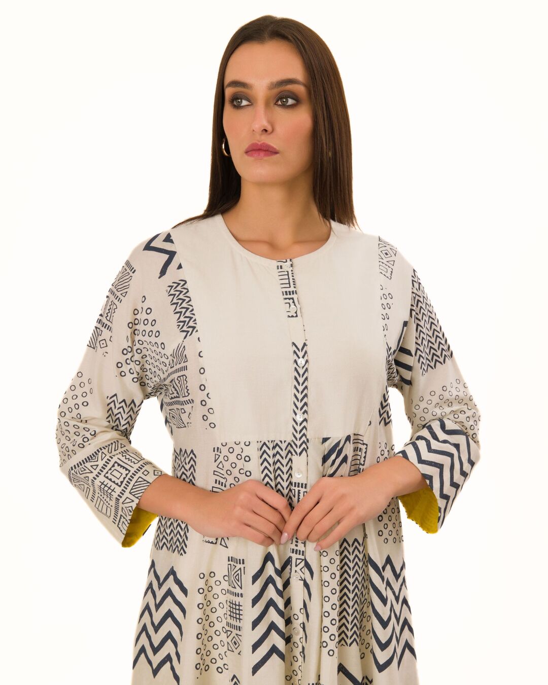 HAND STAMPED LOOSE- FIT TUNIC SET
