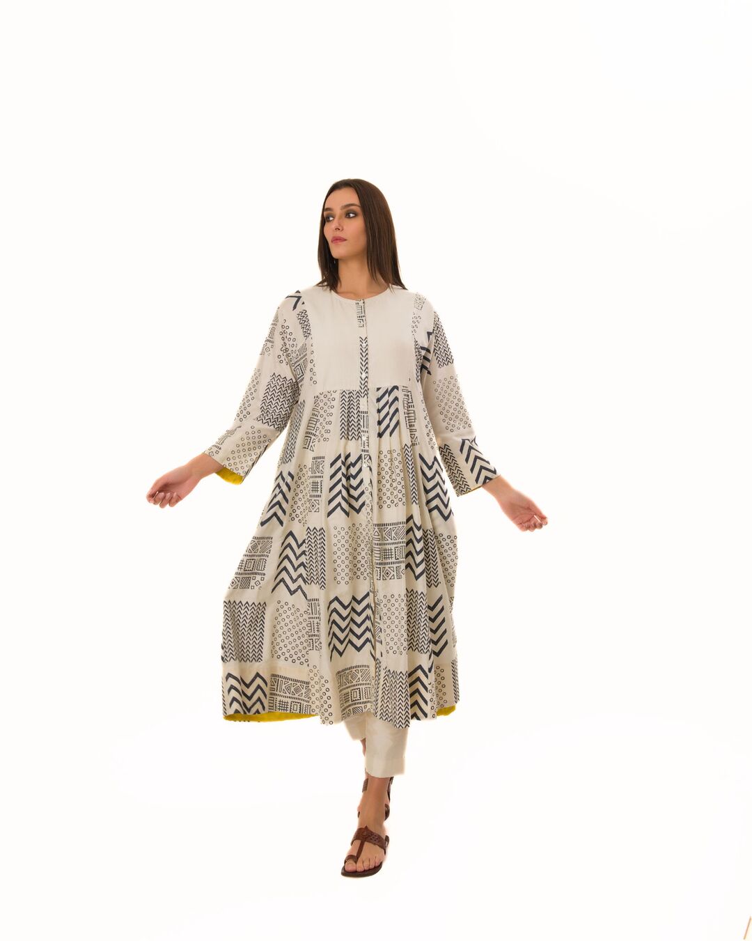 HAND STAMPED LOOSE- FIT TUNIC SET