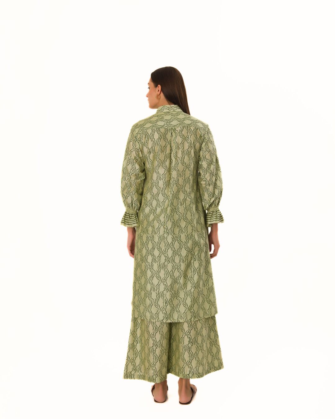 SAGE HAND CARVED LOOSE-FIT TUNIC SET