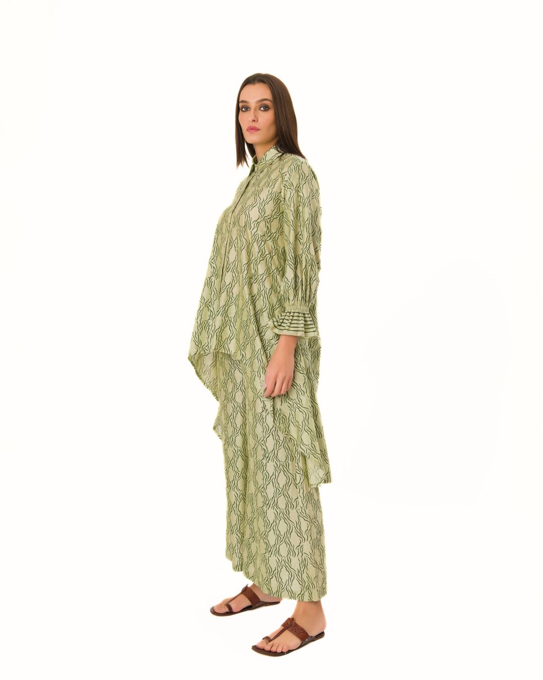 SAGE HAND CARVED LOOSE-FIT TUNIC SET
