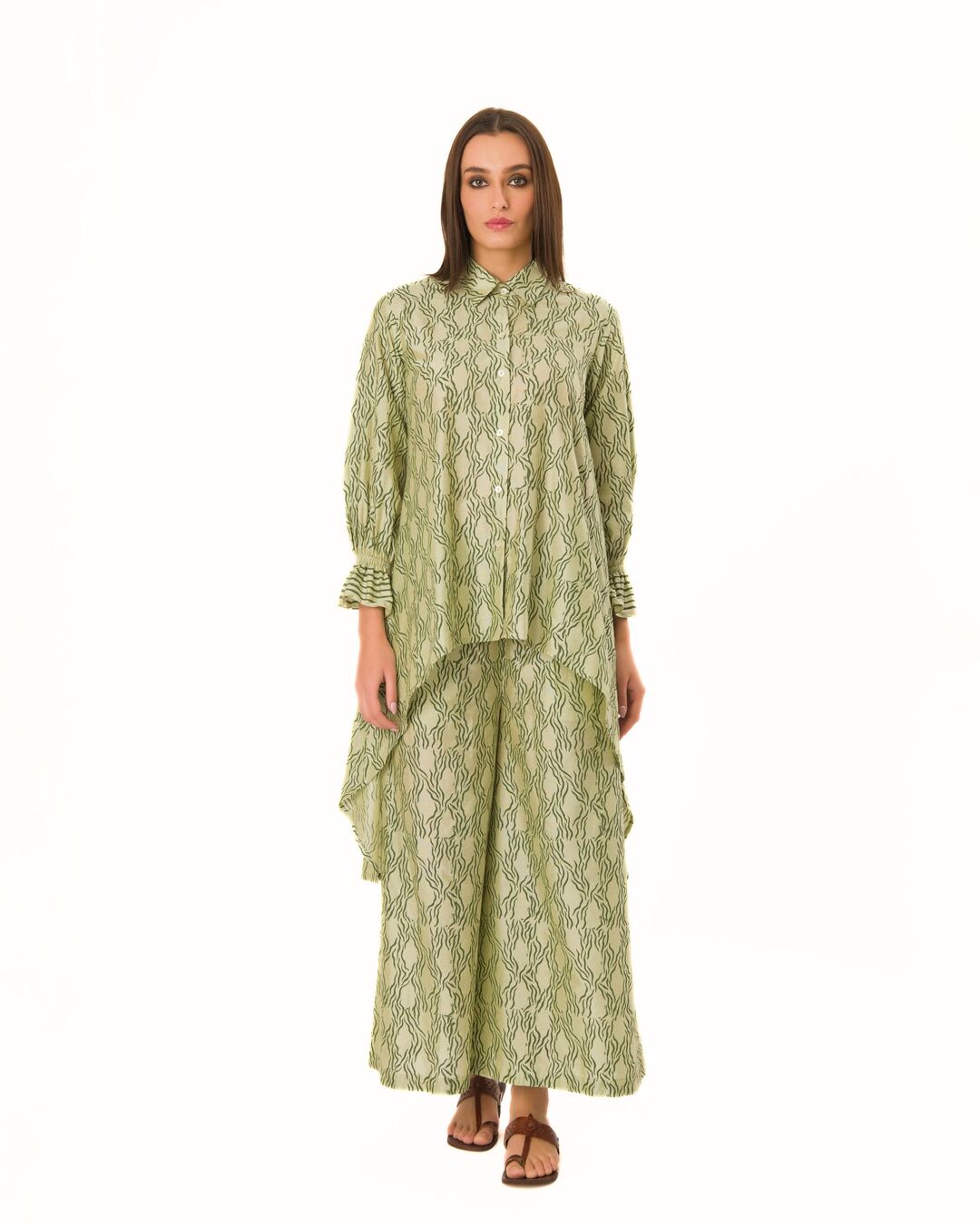 SAGE HAND CARVED LOOSE-FIT TUNIC SET