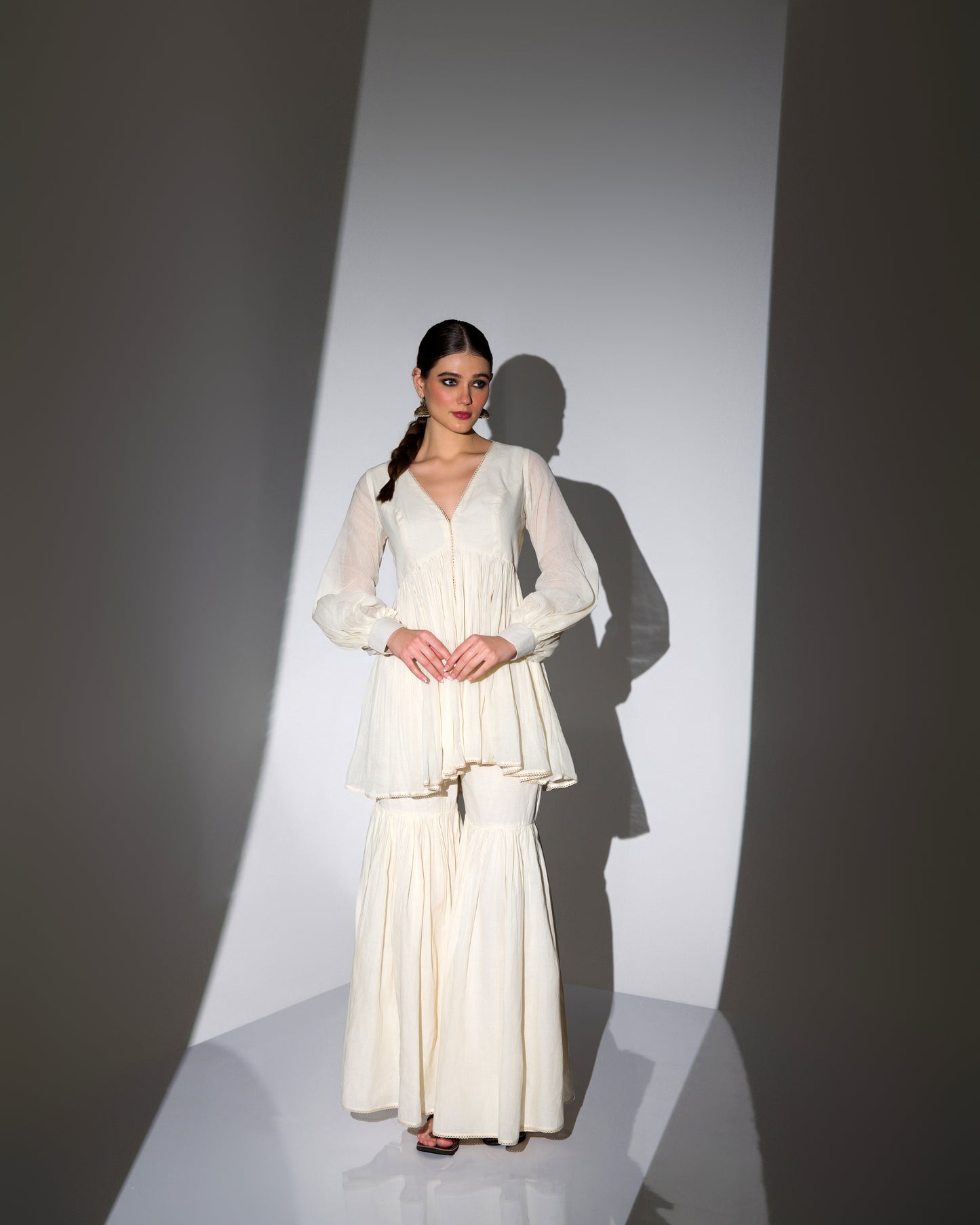 PLAYFUL ORGANIC COTTON FLARED KURTA SHARARA SET