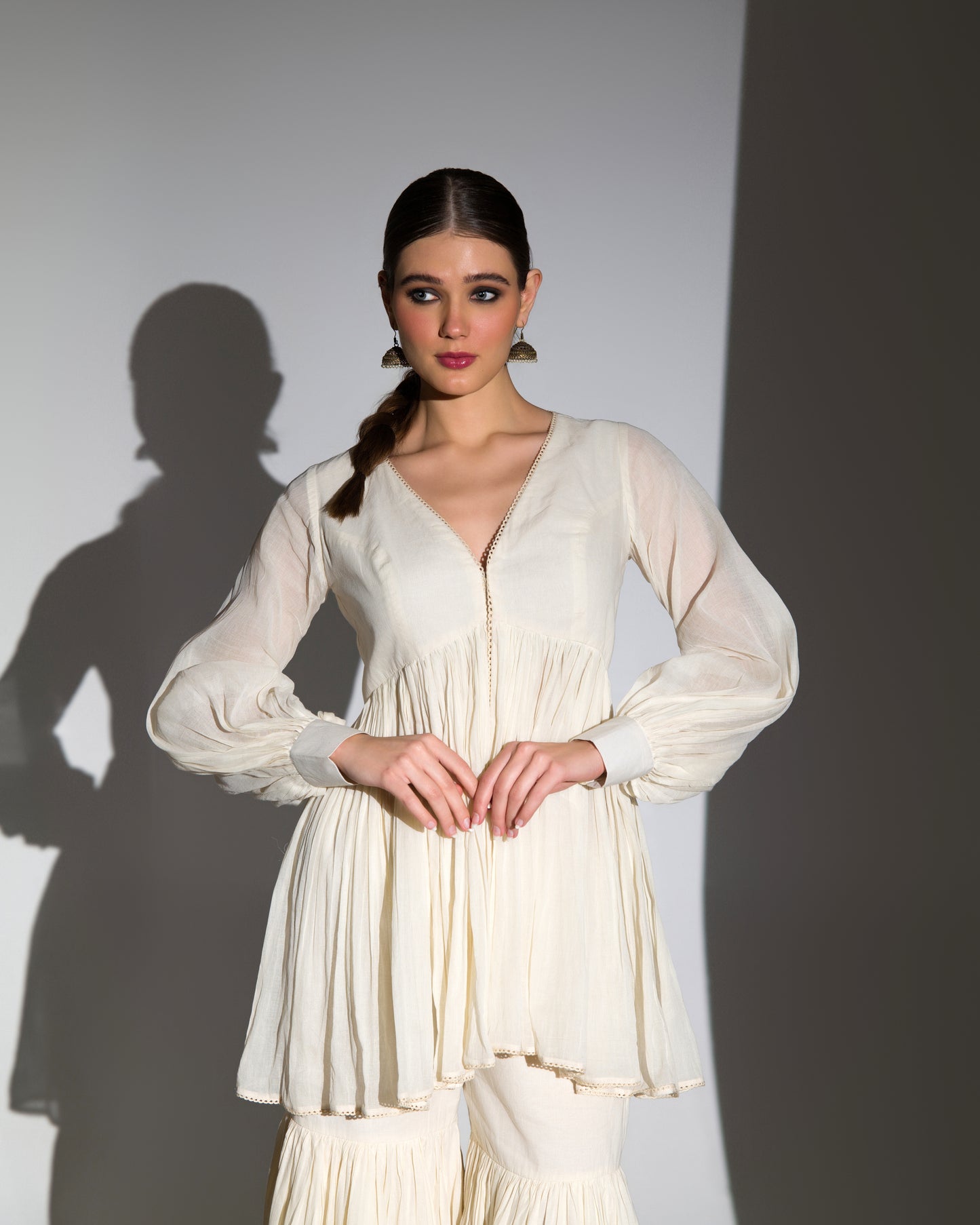 PLAYFUL ORGANIC COTTON FLARED KURTA SHARARA SET