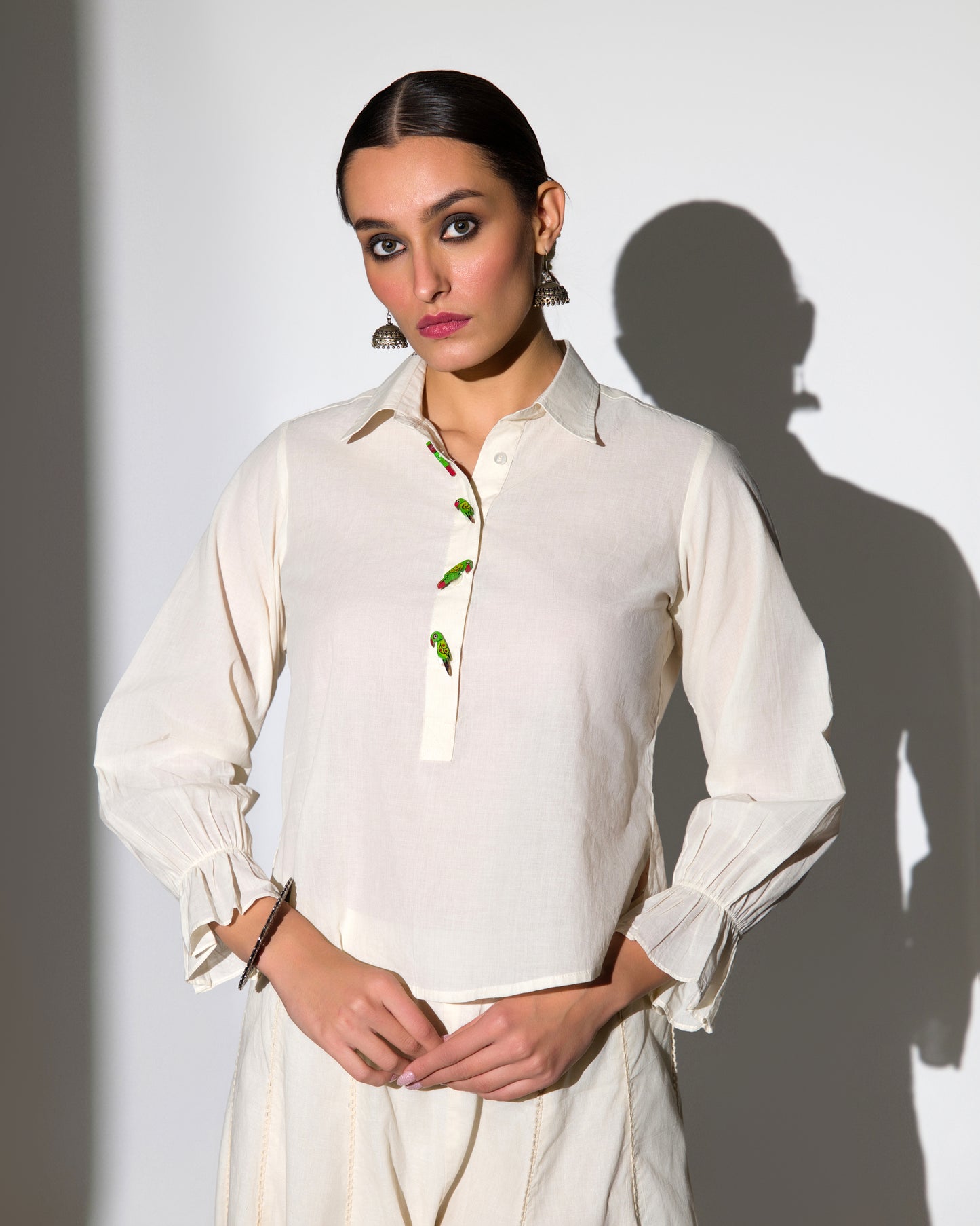 ECRU SHARARA TOP CO-ORD SET
