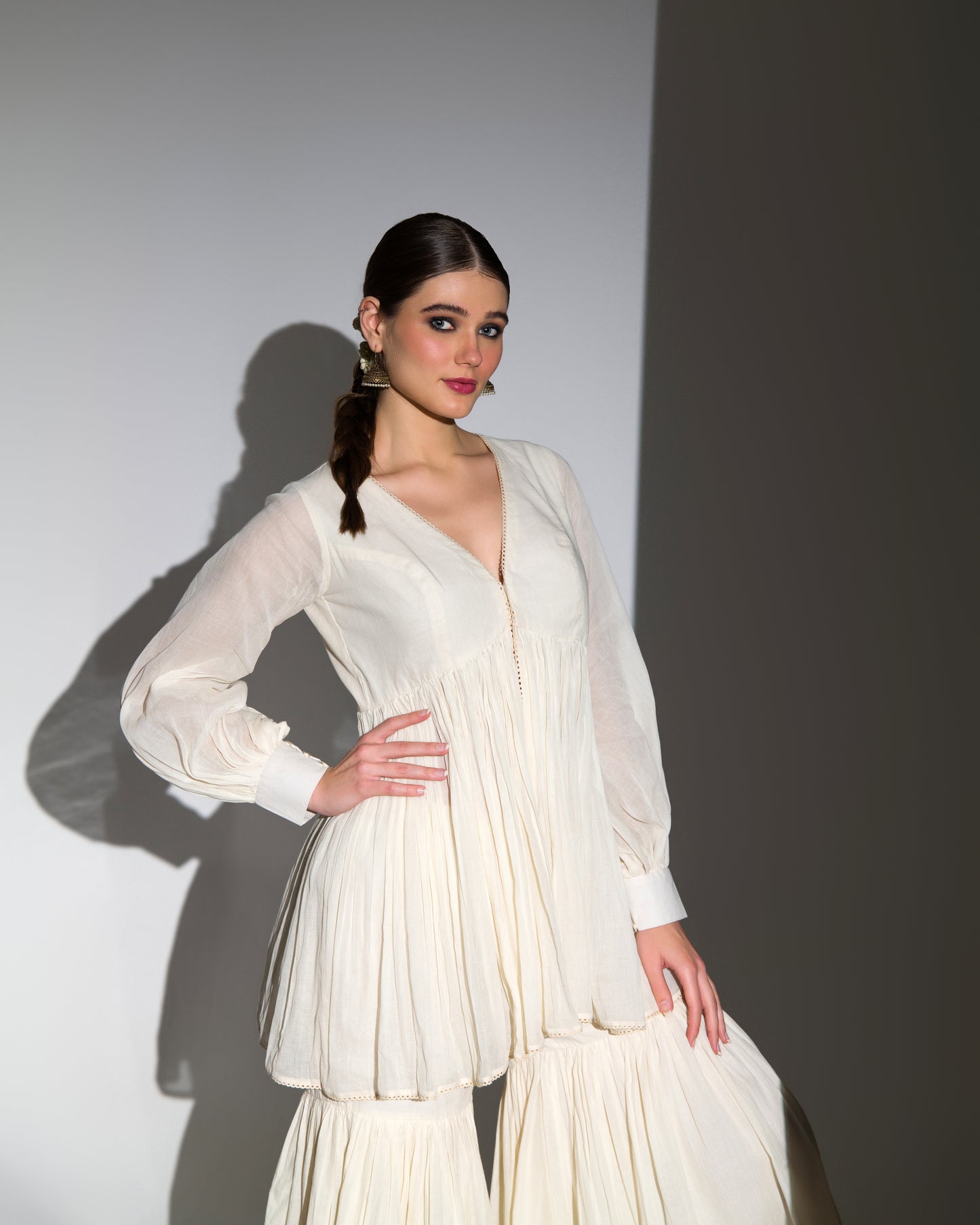 PLAYFUL ORGANIC COTTON FLARED KURTA SHARARA SET