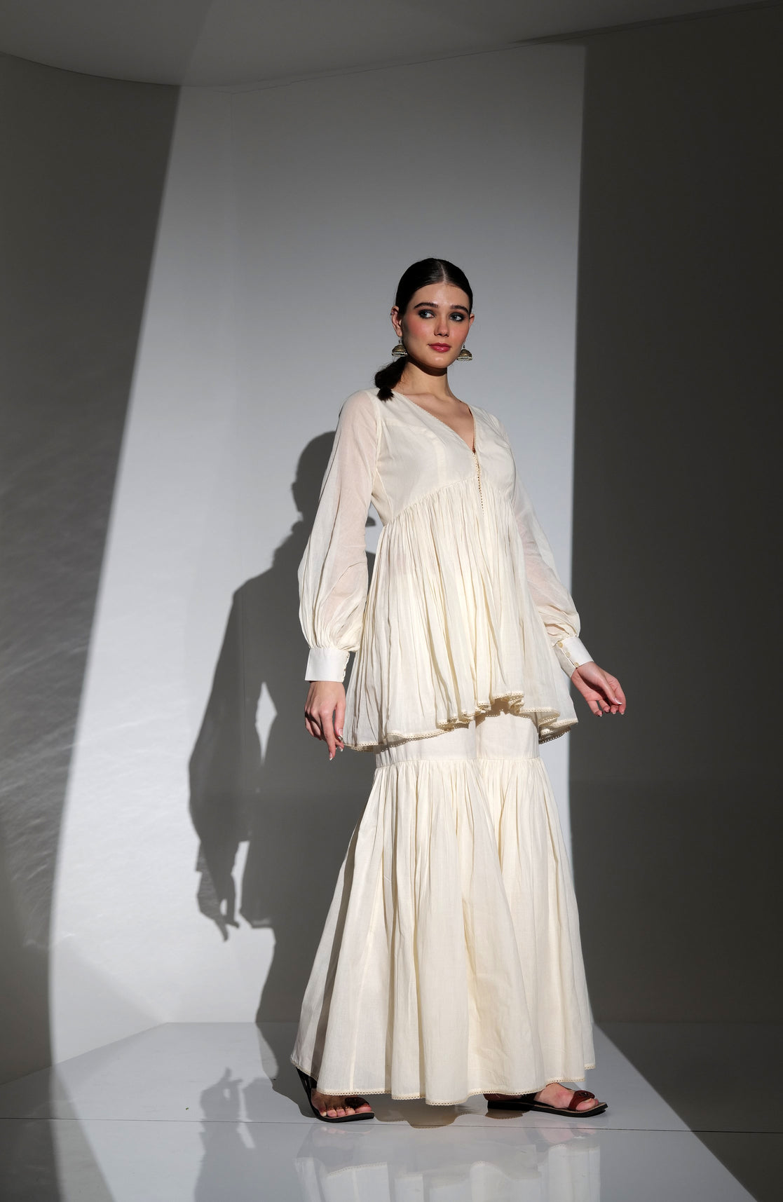 PLAYFUL ORGANIC COTTON FLARED KURTA SHARARA SET