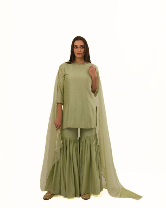 JADEITE HAND EMBELLISHED KURTA SET