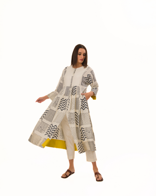 HAND STAMPED LOOSE- FIT TUNIC SET