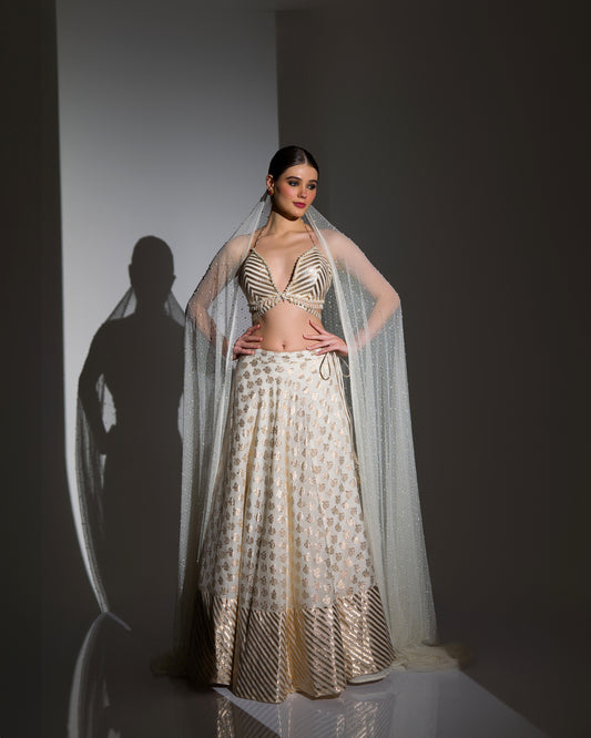 POWER OF PEARLS STATEMENTAL LEHENGA SET