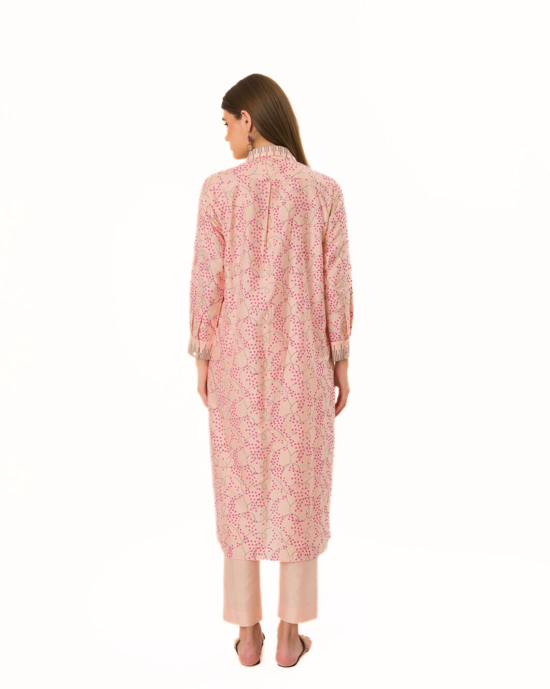 PEACHY- BLUSH PINK HAND-BLOCKED COMFY TUNIC SET