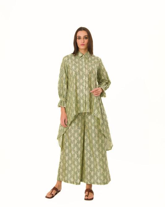 SAGE HAND CARVED LOOSE-FIT TUNIC SET