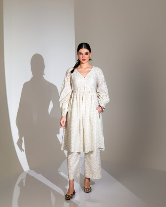 SOPHISTICATED HIGH VOLUME KURTA PLAZZOO SET