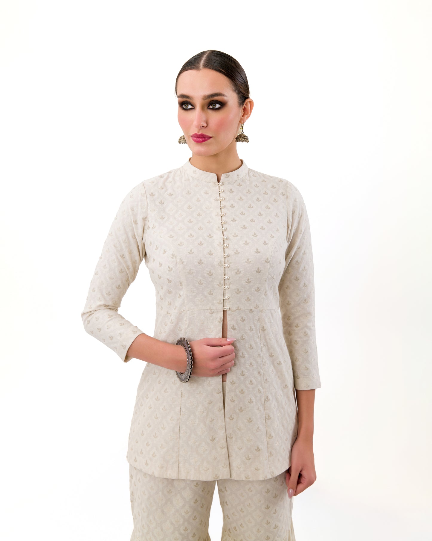 CLASSY JACKET KURTA  SHRARA SET
